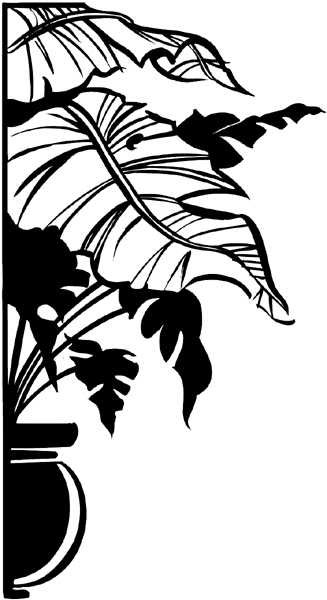 Beautiful split leaf philodendron vinyl sticker. Customize on line.  Flowers Trees Plants 039-0343